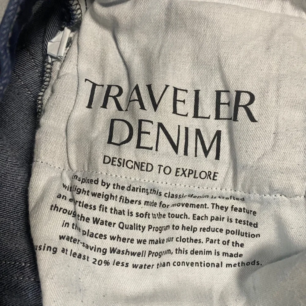 Banana Republic Traveler Tapered Jeans Mens 33x30 Dark Indigo Blue Stretch Denim